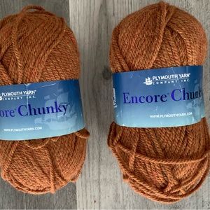 Plymouth Encore Chunky Yarn- Light Brown-2 Skeins
